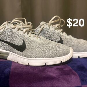 Nike Light Gray and White Running Shoes